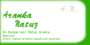 aranka matuz business card